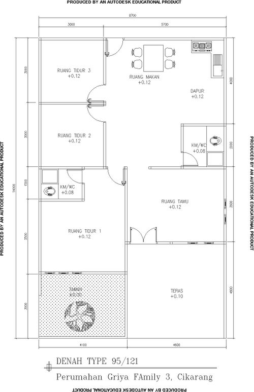 foto denah rumah tipe 90/121 perumahan Griya Family 3 Cikarang