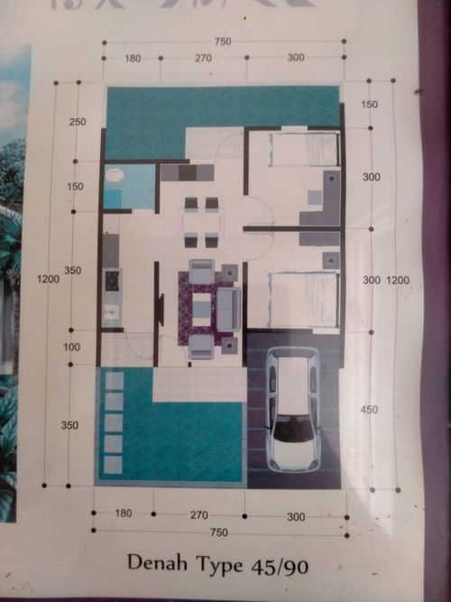 foto denah rumah tipe 45 perumahan PONDOK SUKASARI ASRI