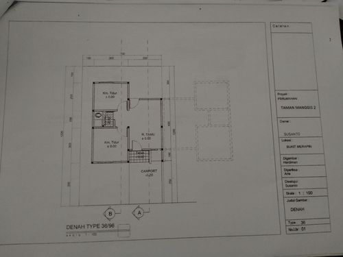 foto denah rumah tipe 36/84 perumahan TAMAN MANGGIS 2