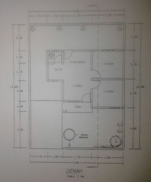 foto denah rumah tipe 36 perumahan LEMBAH SARI RESIDENCE