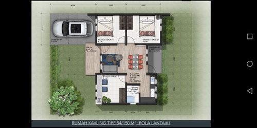 foto denah rumah tipe 54 perumahan Saudara Sejati