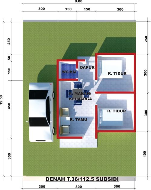 foto denah rumah tipe 36 perumahan BUKIT BARINGENG PERMAI 2