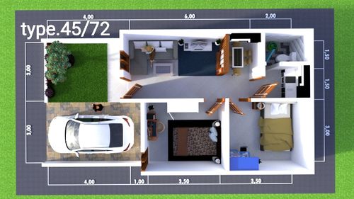 foto denah rumah tipe 45 perumahan GRAND PARIGI