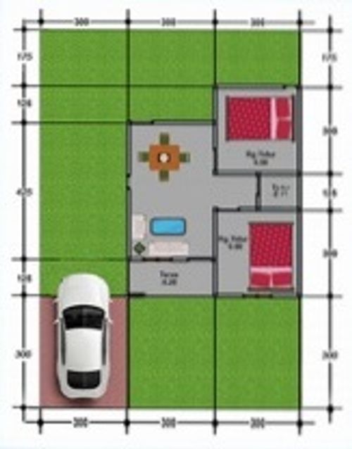 foto denah rumah tipe 36/108 136 JT perumahan GRIYA WAREMBUNGAN LESTARI