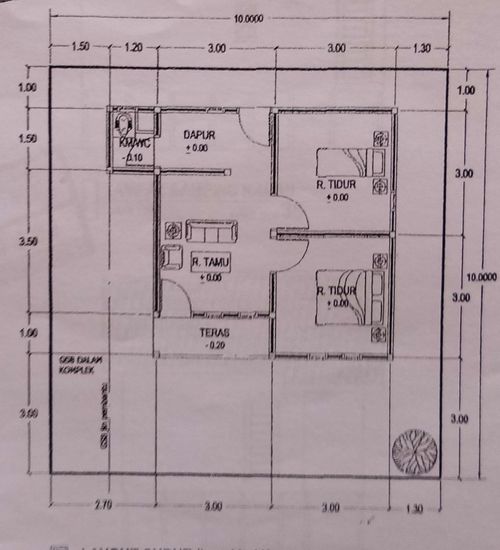 foto denah rumah tipe 36 Plus perumahan SIFA RESIDENCE