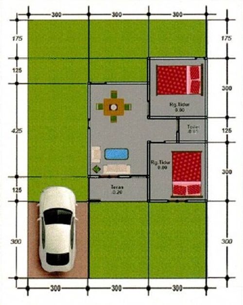 foto denah rumah tipe 36/108 156 JT perumahan GRIYA BANGUN TOMOHON LESTARI 2