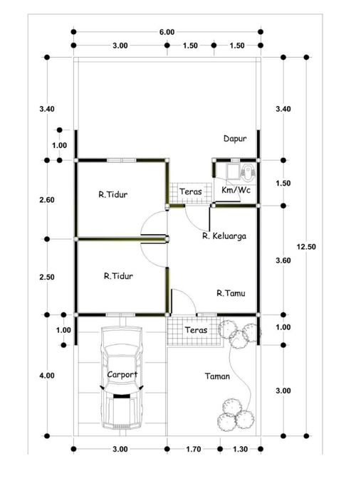 foto denah rumah tipe 36/102 perumahan Citra bandarsari residence