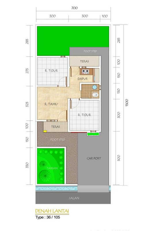 foto denah rumah tipe 36/105 perumahan HARMONI RESIDENCE