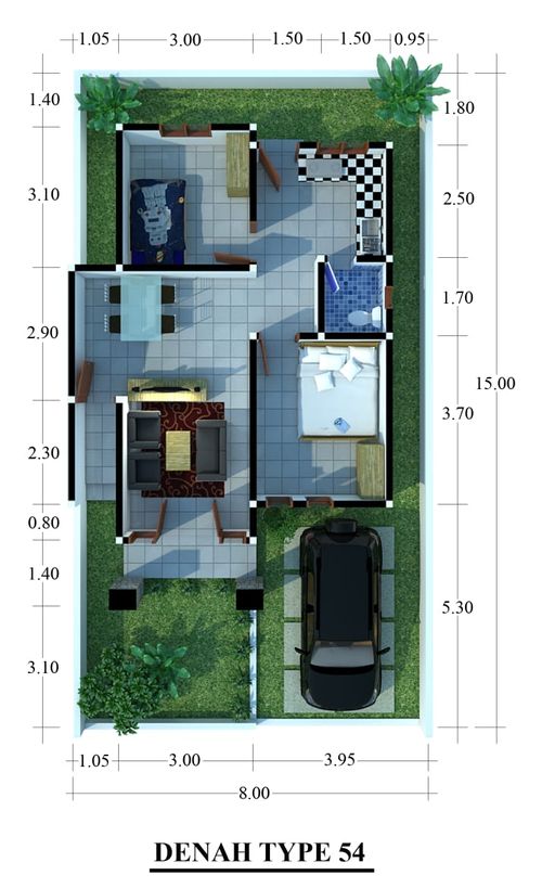 foto denah rumah tipe 54/120 perumahan HARMONI RESIDENCE