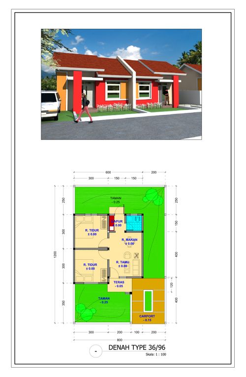 foto denah rumah tipe 36 perumahan GRAND RAHAYU RESIDENCE