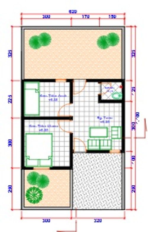 foto denah rumah tipe 30 perumahan Griya Tiara Arum 3 Penusupan