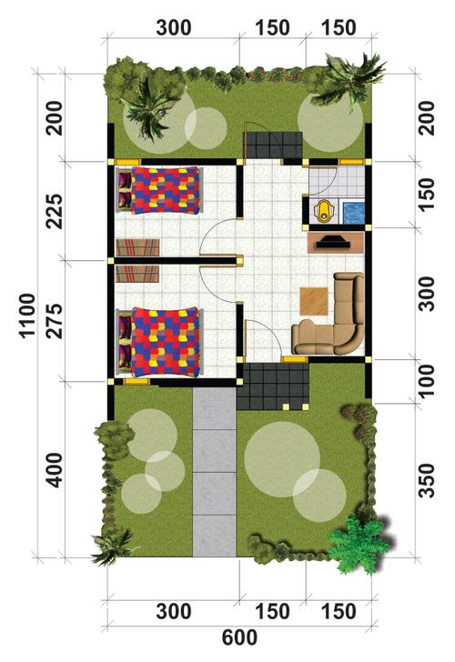 foto denah rumah tipe 30/66 perumahan Rezanna Garden