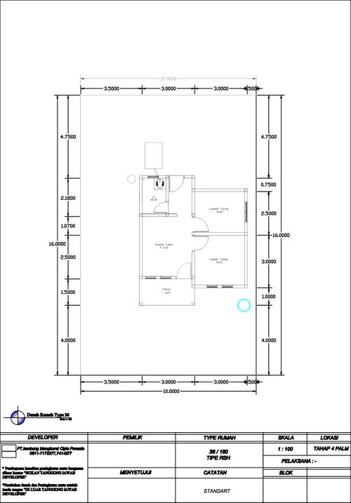 foto denah rumah tipe 36 Subsidi 2 perumahan LAMBUNG MANGKURAT REGENCY TAHAP 4