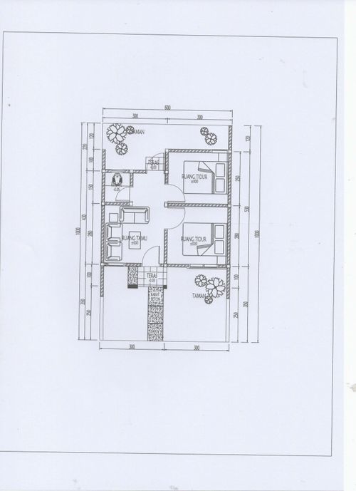 foto denah rumah tipe 30/60 perumahan Fruit Garden Residence