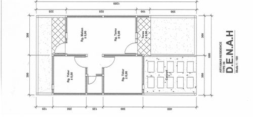 foto denah rumah tipe 36/12 perumahan Aryamas Residence