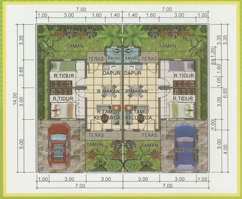 foto denah rumah tipe 36 perumahan Grand Taman Permata Indah (Tahap 3)
