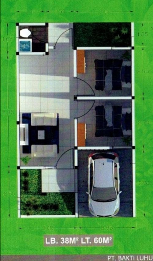 foto denah rumah tipe 38 perumahan GRAND ZAM ZAM REGENCY