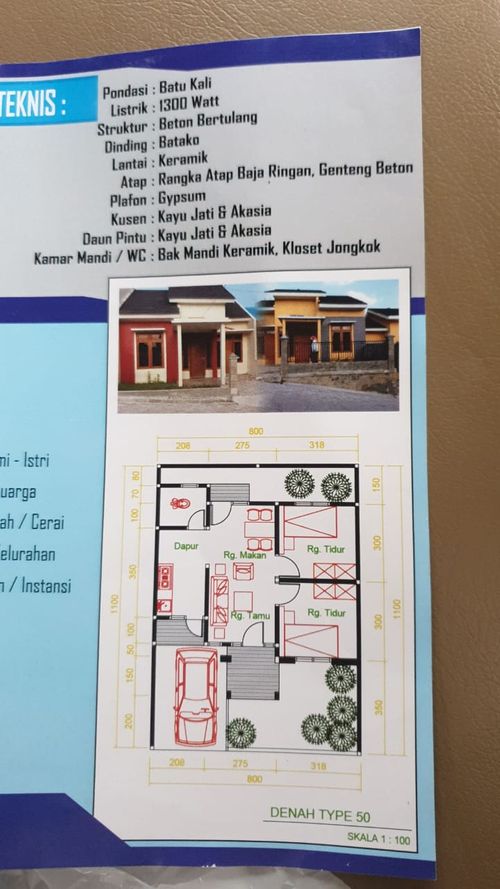 foto denah rumah tipe 55 perumahan Griya sentosa