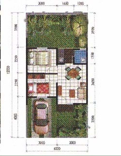 foto denah rumah tipe 36/72 perumahan Palima Indah Residence