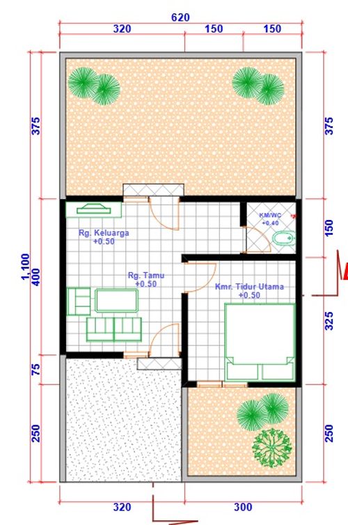 foto denah rumah tipe 28 perumahan Ndalem Kawitan 2