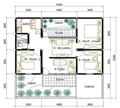 foto denah rumah tipe 60 perumahan SAFIRA RESIDENCE