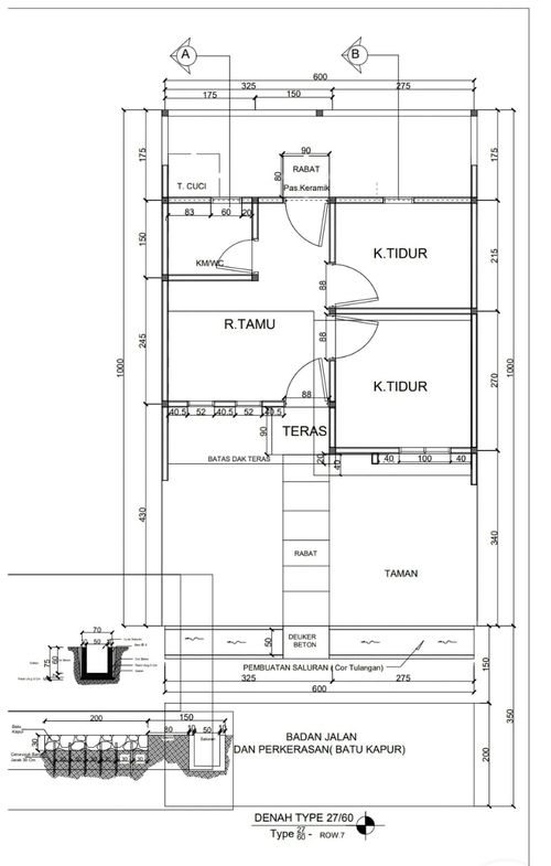 foto denah rumah tipe 27/60 perumahan GREEN NEW RESIDENCE