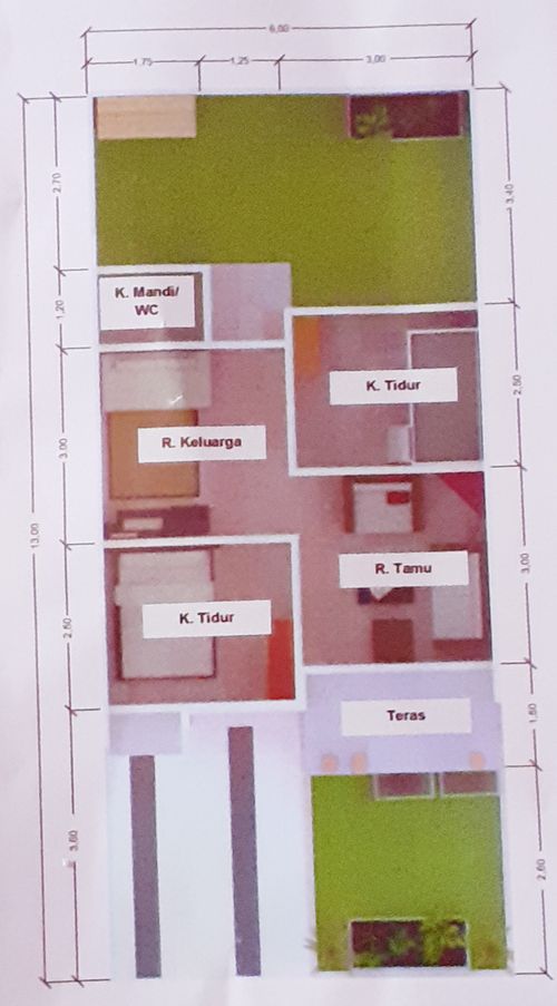 foto denah rumah tipe Rumah Subsidi perumahan Berlian Resident