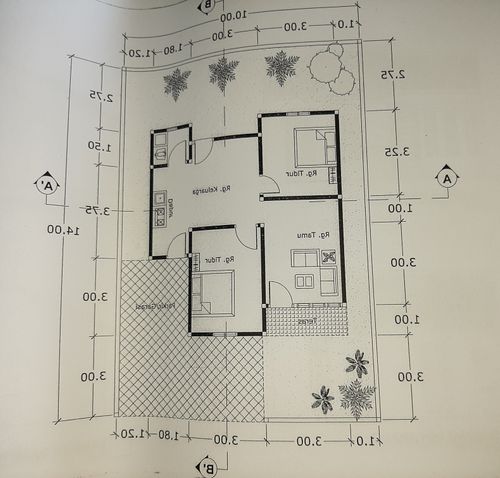 foto denah rumah tipe 54/140 perumahan BUKIT MERPATI PUTIH TAHAP II