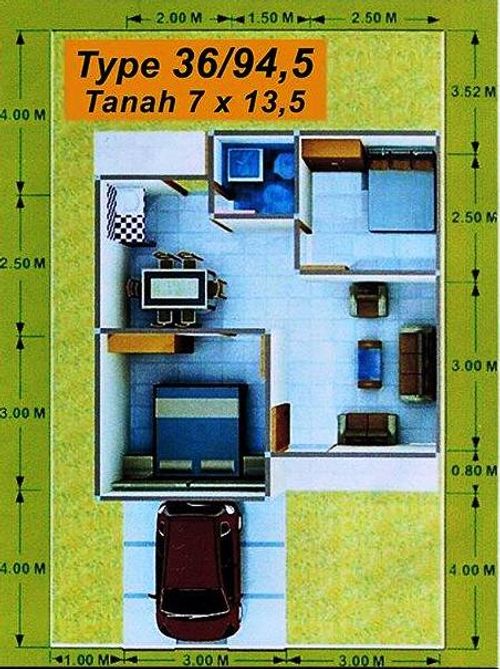 foto denah rumah tipe 36 -2020 perumahan PERUM CEMPAKA MAS RESIDENCE