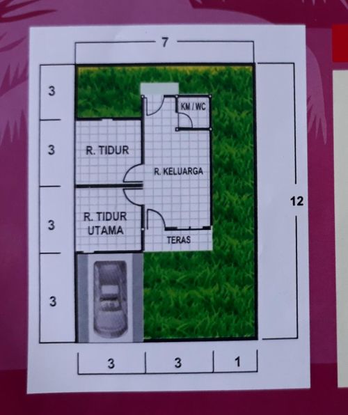 foto denah rumah tipe 36/84 perumahan PAMULANG GARDEN