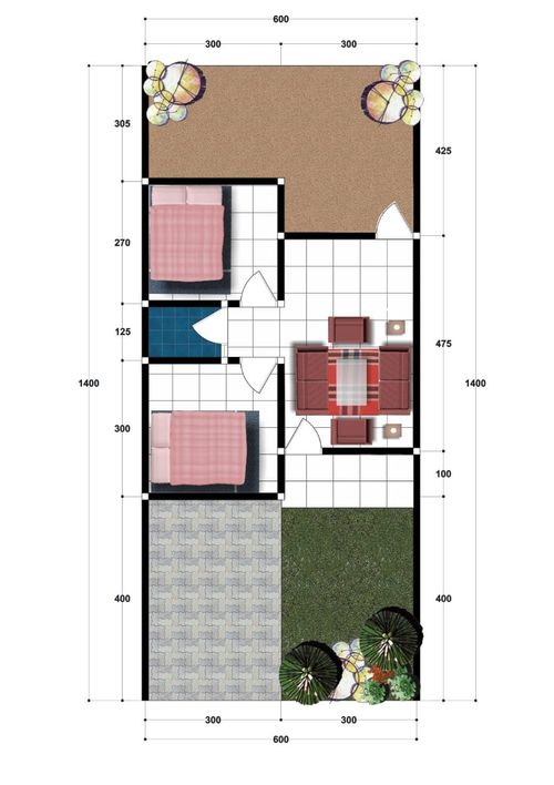 foto denah rumah tipe RUMAH SUBSIDI  perumahan AL IKHLAS RESIDENCEPERMAI 4