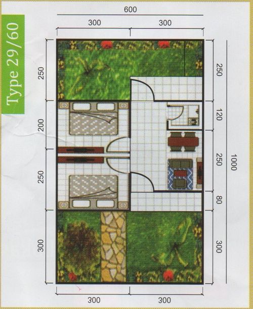 foto denah rumah tipe 29/60 ( 6x10 ) perumahan Bumi Sampurna Indah ( BSI )