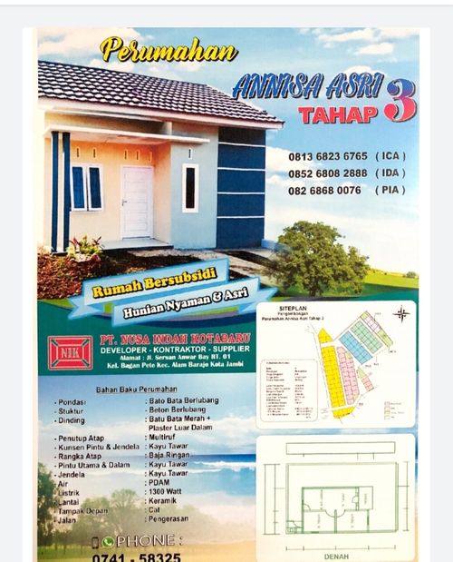 foto denah rumah tipe RSH 36 perumahan ANNISA ASRI 3 Tahap 3