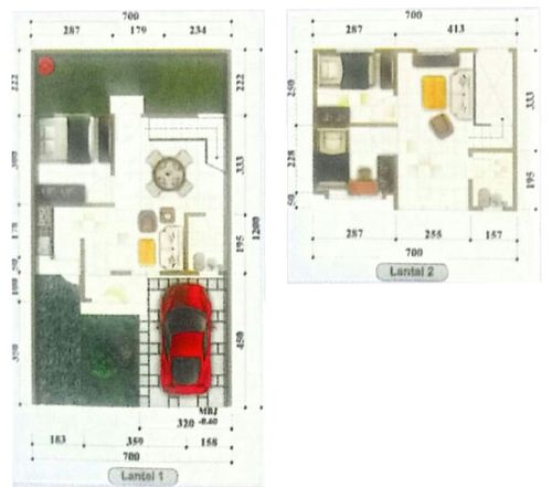foto denah rumah tipe Cluster perumahan GRAHA ARTHA RESIDENCE (Tahap 1 dan 3)