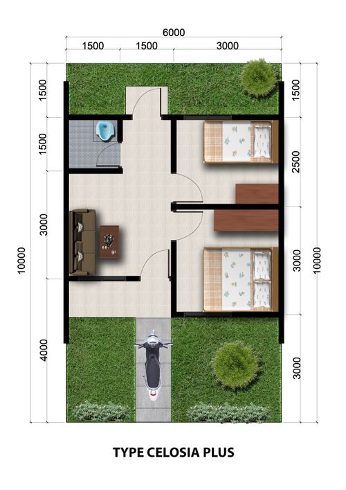 foto denah rumah tipe CELOSIA PLUS perumahan BATARA PARKVIEW