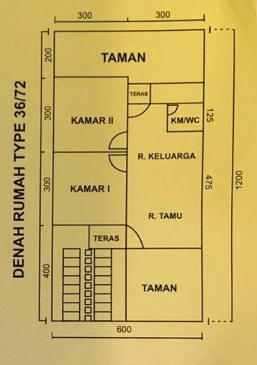 foto denah rumah tipe 36 perumahan TAMANGAPA ROYALE PALACE