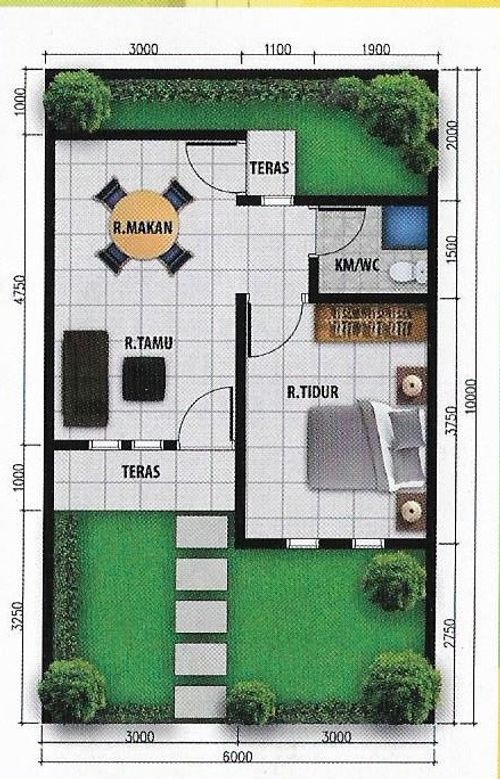 foto denah rumah tipe 34/60 perumahan CITRA KUSUMA