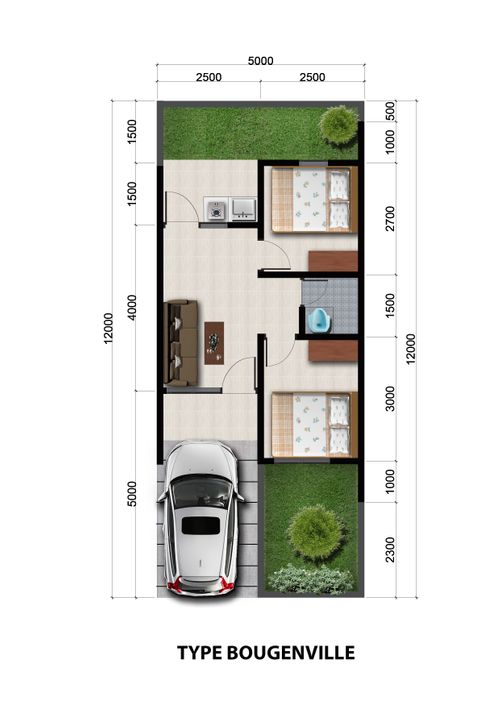 foto denah rumah tipe BOUGENVILLE perumahan BATARA PARKVIEW