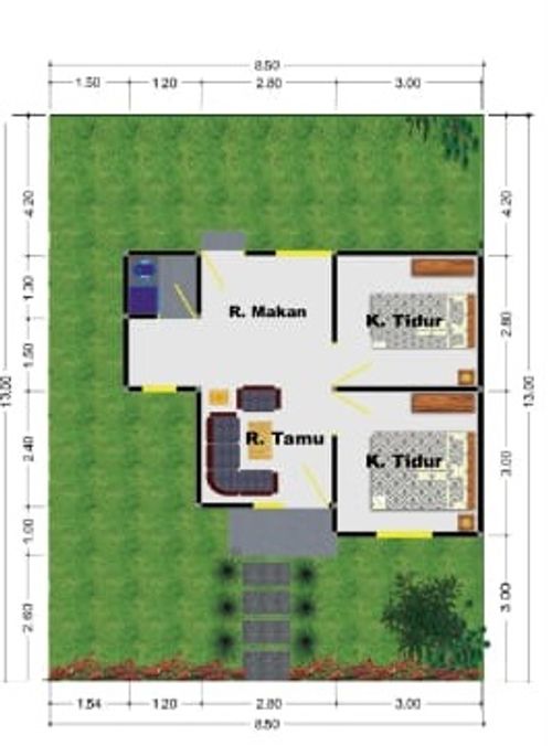 foto denah rumah tipe 36/110 perumahan Griya Rumaisha