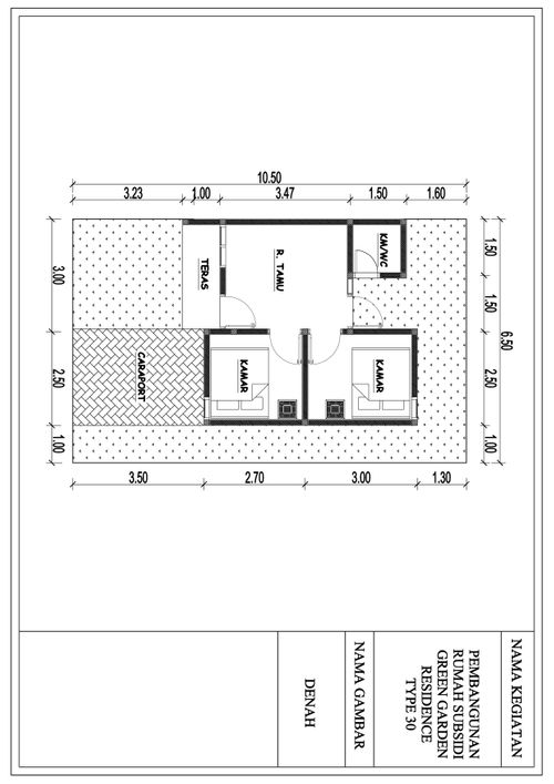 foto denah rumah tipe SUBSIDI perumahan GREEN GARDEN RESIDENCE 1