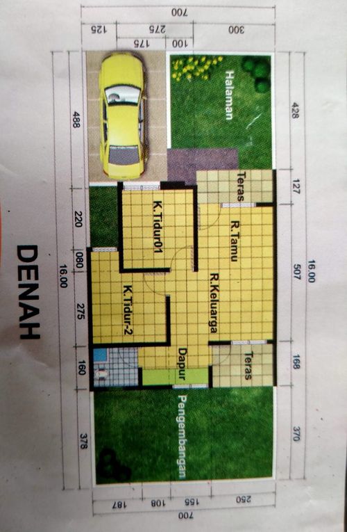 foto denah rumah tipe 45/108 perumahan Kondang Regency