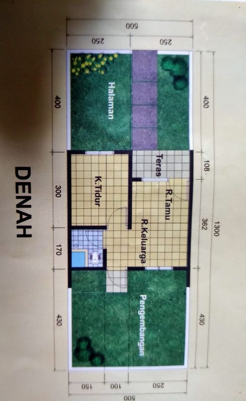 foto denah rumah tipe 24/60 perumahan Kondang Regency