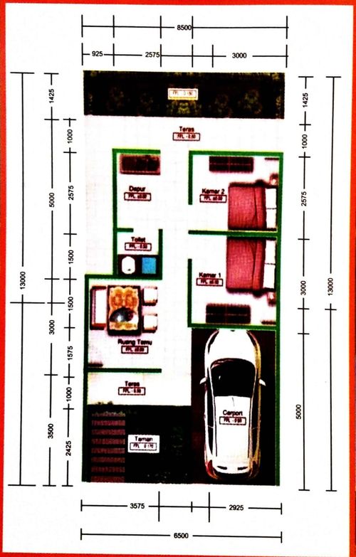 foto denah rumah tipe ZAFIRLAND BATURAJA perumahan ZAFIRLAND BATURAJA
