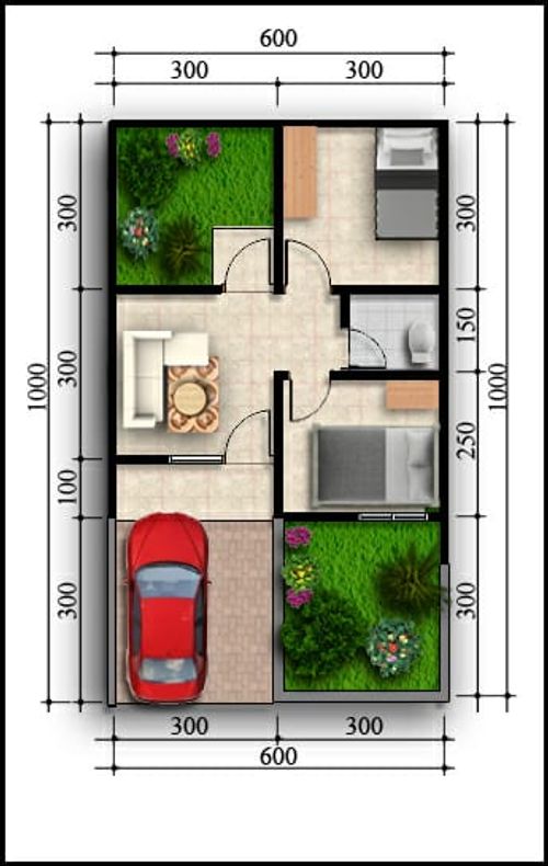 foto denah rumah tipe 30/60 perumahan Bagendit Citra Land