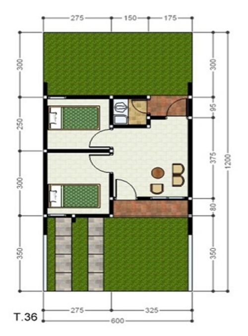 foto denah rumah tipe 36 perumahan MUTIARA CEPU