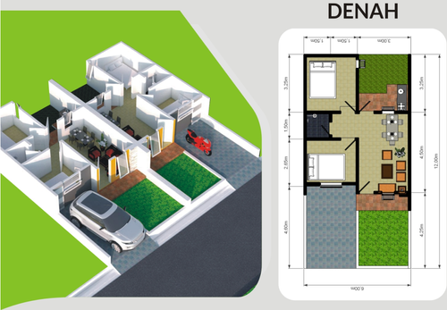 foto denah rumah tipe 36 perumahan Grand Tirta Residence