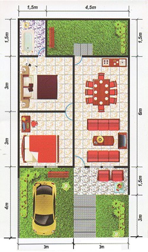 foto denah rumah tipe Rumah Subsidi 36/72 perumahan GREEN FAJAR BARU RESIDENCE