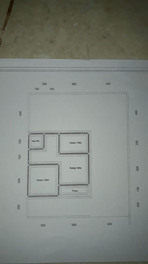 foto denah rumah tipe  36/ 120 perumahan PANDA RESIDENCE