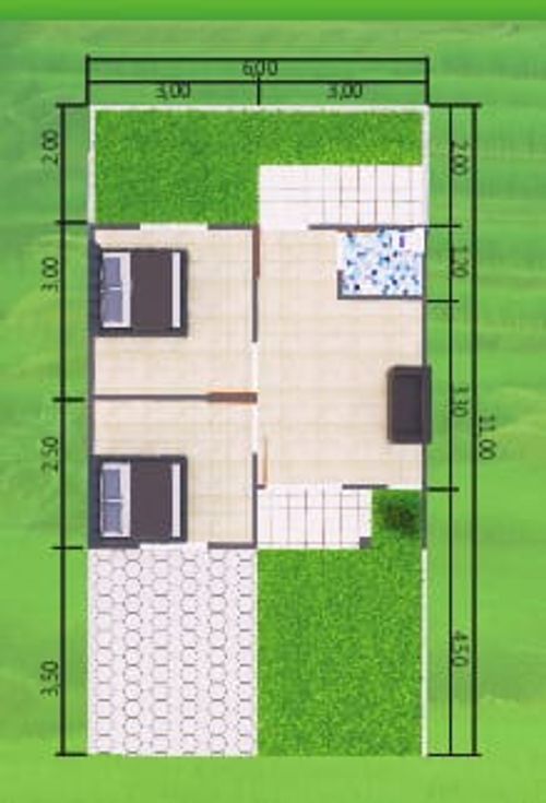 foto denah rumah tipe 30/66 perumahan Rangga Gading Residence