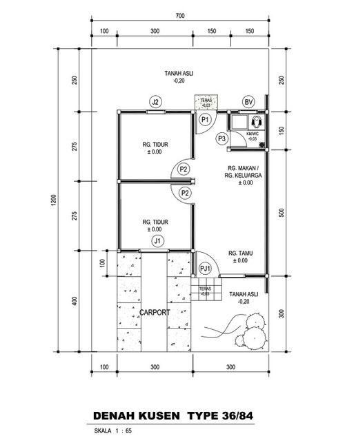 foto denah rumah tipe 36/84 perumahan GRIYA AGUNG SEJAHTERA